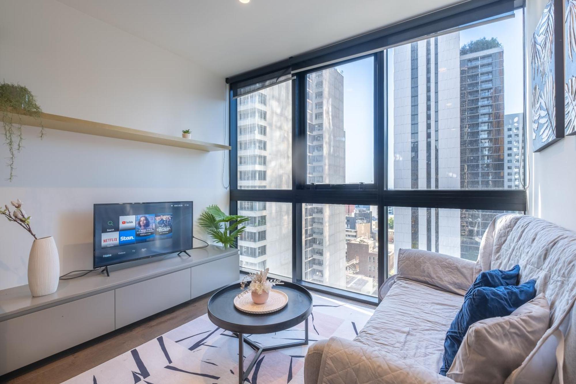 Relaxed 1Br1Ba City View Apt Wifi In Cbd เมลเบิร์น ภายนอก รูปภาพ